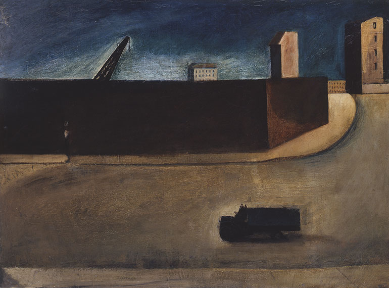 Paesaggio urbano con camion (1920), olio su tela. Collezione privata.